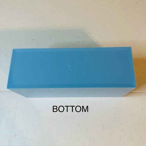 3-Compartment Blue Plastic Makeup Brush & Pen Holder Organizer - Picture 8 of 9